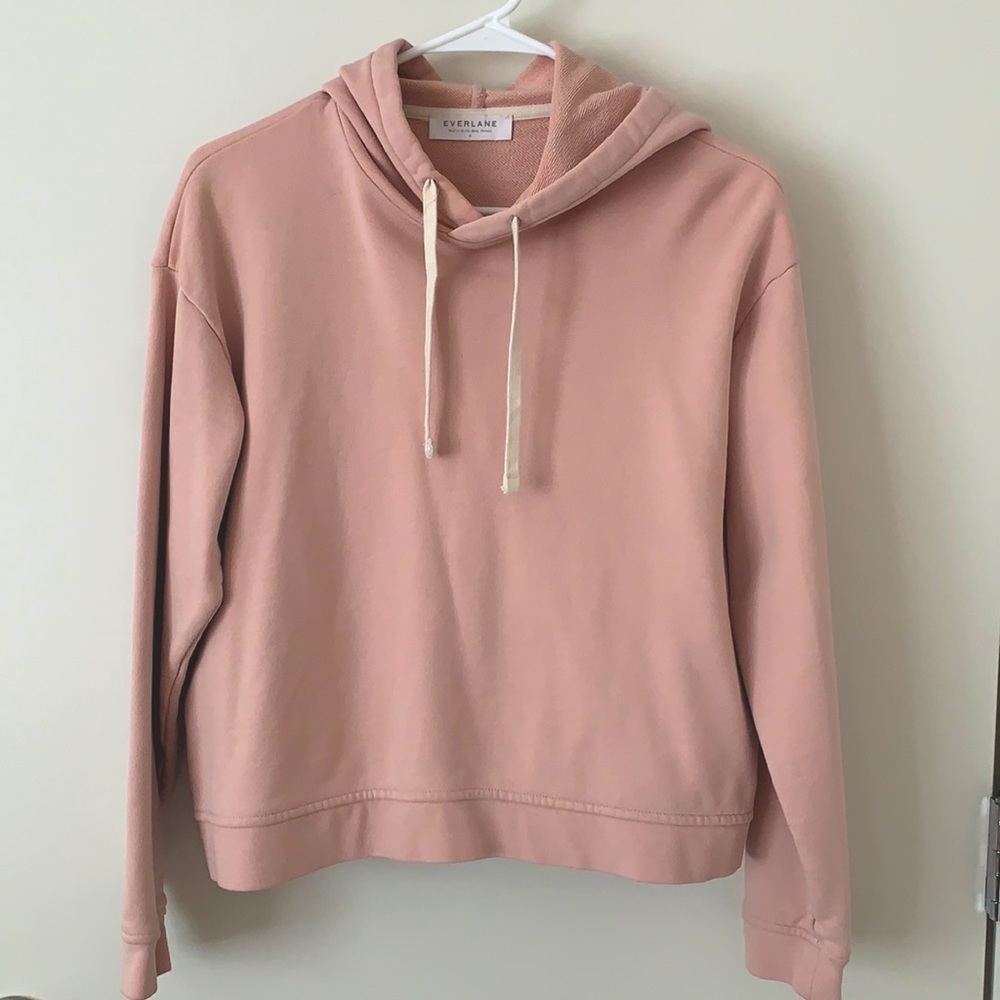 Everlane French Terry Hoodie Sweatshirt Pink